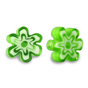 Perles Millefiori fleur Vert printemps