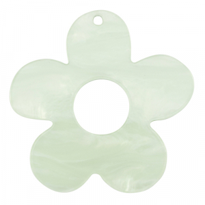 Pendentifs en r&eacute;sine fleur Vert menthe n&eacute;on