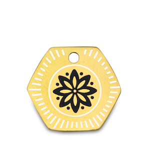 Breloques en acier Inox fleur Dor&eacute;