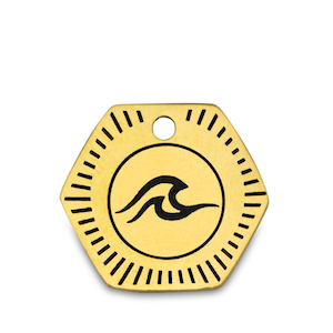 Breloques en acier Inox vague Dor&eacute;