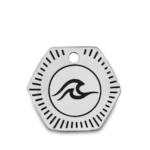 Breloques en acier Inox vague Argent&eacute;