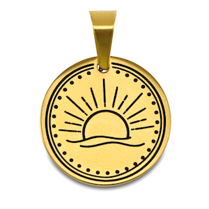 Breloques en acier Inox soleil Dor&eacute;