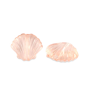 Perles acryliques coquillage Transparent rose saumon