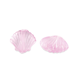 Perles acryliques coquillage Transparent rose azal&eacute;e