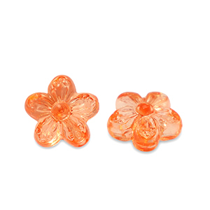 Perles acryliques fleur Transparent orange