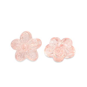 Perles acryliques fleur Transparent rose saumon