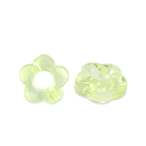 Perles acryliques fleur Transparent vert clair