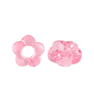 Perles acryliques fleur Transparent rose