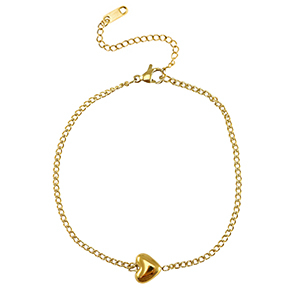 Bracelets en acier Inox coeur Dor&eacute;