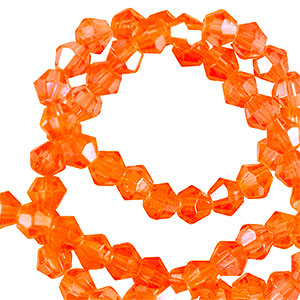Perles &agrave; facettes bicone 6mm Orange vibrante
