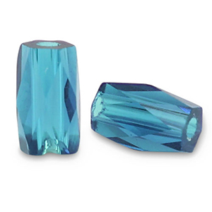 Perles &agrave; facettes tube Bleu sarcelle