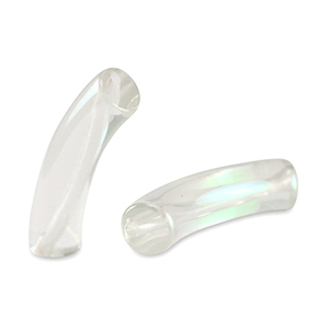 Perles tubes acryliques Transparent-AB coating