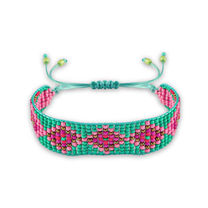 Bracelets tendance Vert turquoise-rose