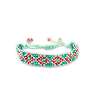 Bracelets tendance Bleu sarcelle-rouge