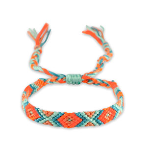Bracelets tendance Bleu turquoise doux-orange n&eacute;on