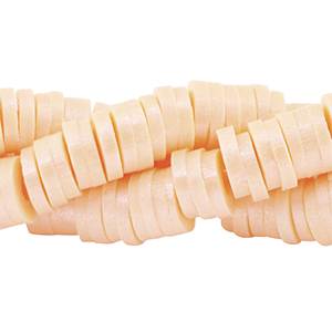 Perles Katsuki Heishi 6mm Rose p&ecirc;che-pearl shine coating