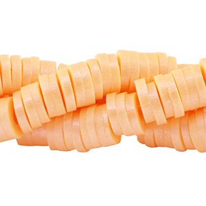 Perles Katsuki Heishi 6mm P&ecirc;che sorbet-pearl shine coating