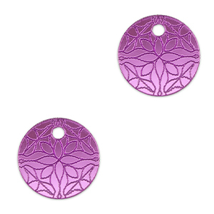 Pendentifs accroche-regard fleur 16mm Violet lilas m&eacute;tallique