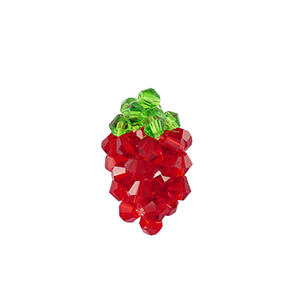 Pendentifs facett&eacute;es fraise Rouge-vert