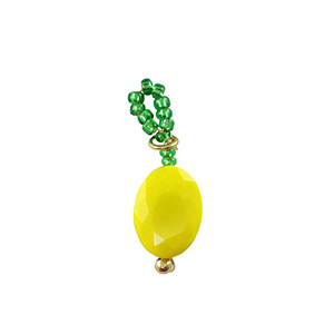 Pendentifs facett&eacute;es citron Dor&eacute;-jaune vert