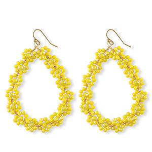 Boucles d&rsquo;oreilles facett&eacute;es goutte Dor&eacute;-jaune