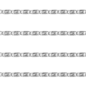 Appr&ecirc;ts en acier Inox cha&icirc;ne maille jaseron twist Argent&eacute;