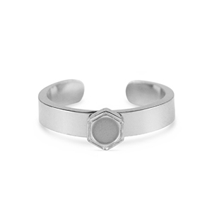 Pierre de Naissance bague avec serti pour flatback SS16 en acier Inox Argent&eacute;