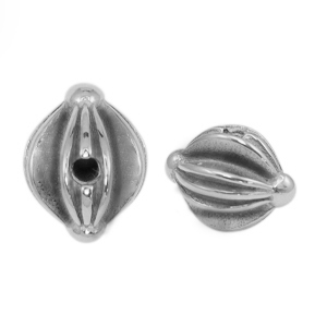 Perles en acier Inox d&eacute;co Argent&eacute; antique