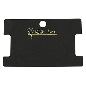 Cartes &agrave; bijoux "with love" Noir