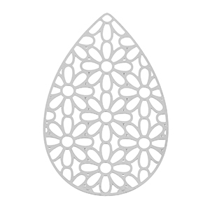 Breloques en acier Inox boh&egrave;mes goutte Argent&eacute;