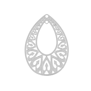 Breloques en acier Inox boh&egrave;mes goutte Argent&eacute;