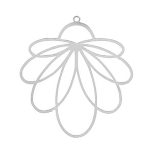 Breloques en acier Inox boh&egrave;mes fleur Argent&eacute;