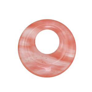 Pierres naturelles pendentifs verre donut 30mm Rose-transparent