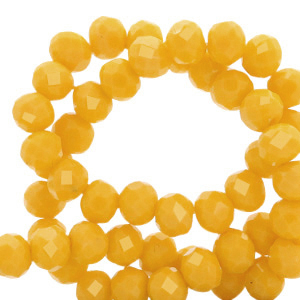 Perles &agrave; facettes 4x3mm disque Heishi Jaune chrome