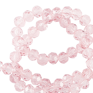 Perles &agrave; facettes 4x3mm disque Heishi Rose p&acirc;le