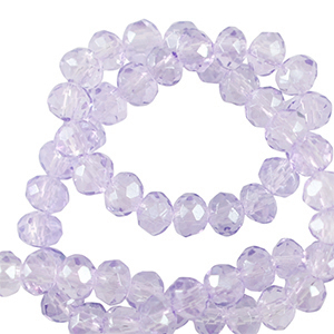 Perles &agrave; facettes 3x2mm disque Heishi Violet mauve clair