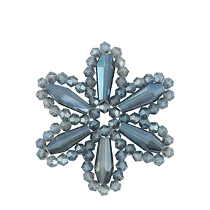 Pendentifs facett&eacute;es fleur Bleu Montana-pearl shine coating