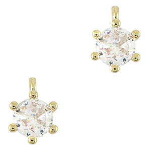 M&eacute;tal TQ laiton breloques zirconium Dor&eacute;