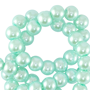 Perles en verre cir&eacute;es 8mm Light mint green