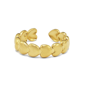 Bagues en acier Inox coeur Dor&eacute;