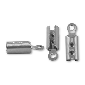 Appr&ecirc;ts en acier inox  fermoir pour lacet Argent&eacute;