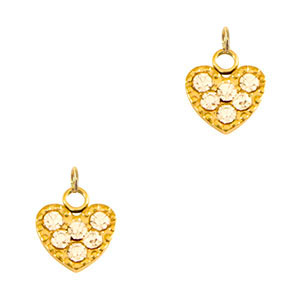 Breloques en acier Inox coeur Dor&eacute;