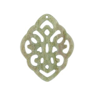 Pendentifs en r&eacute;sine losange baroque Gris cendre-vert