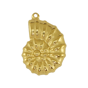 Breloques en acier Inox coquillage Dor&eacute;