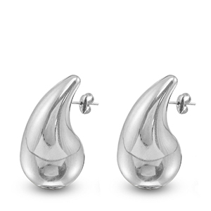Boucles d'oreilles / puces en acier Inox goutte Argent&eacute;