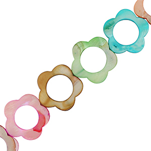 Perles coquillage fleur Multicolore