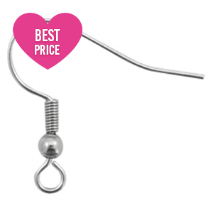 Appr&ecirc;ts en acier inox boucles d'oreilles crochet Argent&eacute; antique