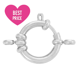 Appr&ecirc;ts en acier inox fermoir bou&eacute;e 10mm avec anneaux Argent&eacute;