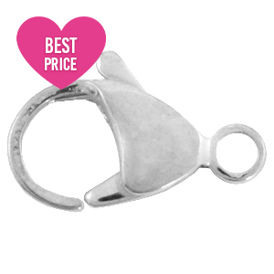 Appr&ecirc;ts en acier inox fermoir mousqueton 10mm Argent&eacute;