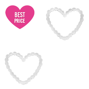 Breloques en acier inox connecteur coeur Argent&eacute;